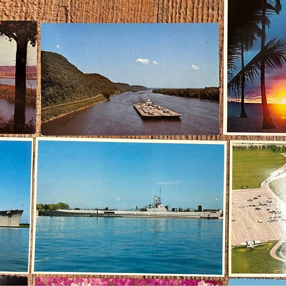 Vintage Alabama Mississippi Postcard Nature Bundle Pack Landscape Ocean Boat